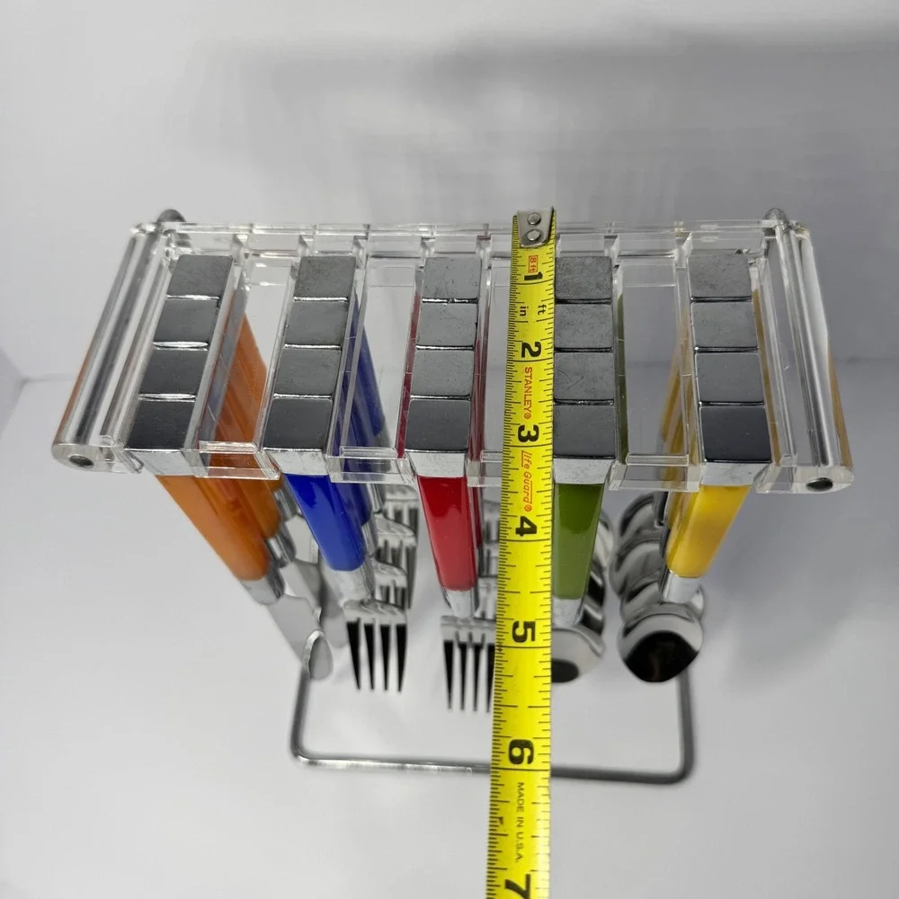 VTG Cambridge Silversmiths Temptation 20pc Flatware Set Hanging Stand Multicolor